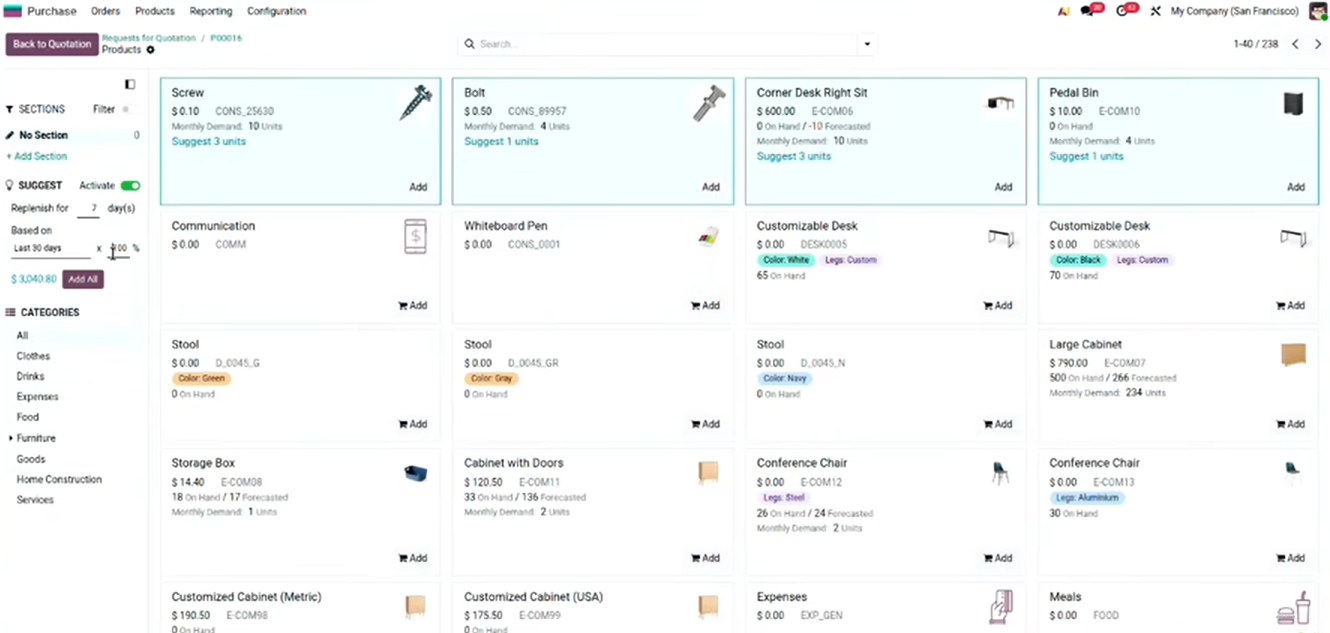 Méthode d'approvisionnement améliorée sur Odoo 19